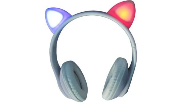 Auriculares inalámbricos de orejas de gato con luz led recargable