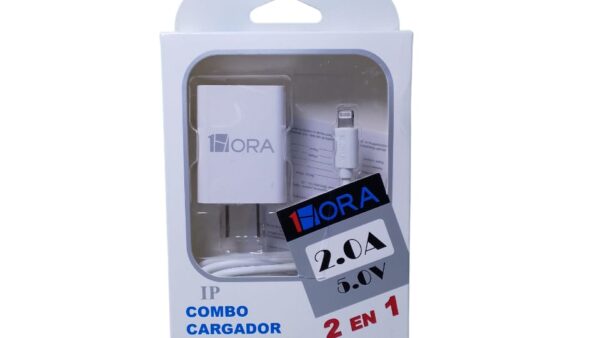 Combo cargador  tipo IPHONE 2.0 A a 5vt - Imagen 2