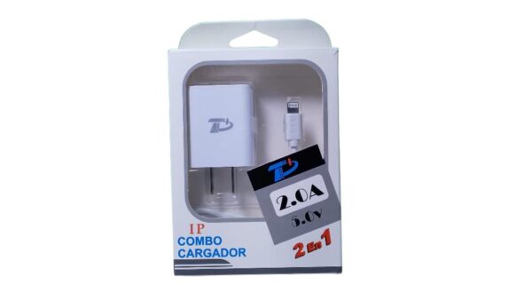 Combo cargador  IPHONE  2.0A a 5vt  (D) - Imagen 2