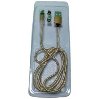 Cable magnético intercambiable de conectores V8,IPHONE,C con luz en la punta con 360° de giro  color Dorado