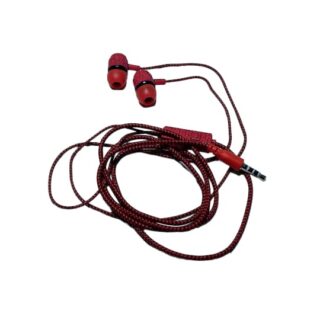 Audífonos Alámbricos Rojos Bordados con Micrófono para Contestar Llamadas
